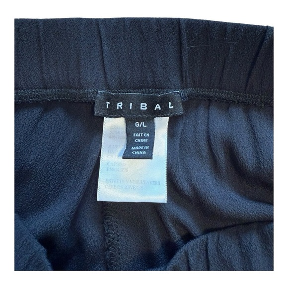 Tribal Pull-On Wide Leg Pant - Embroidered Pattern - Black - Size Large - Picture 7 of 13